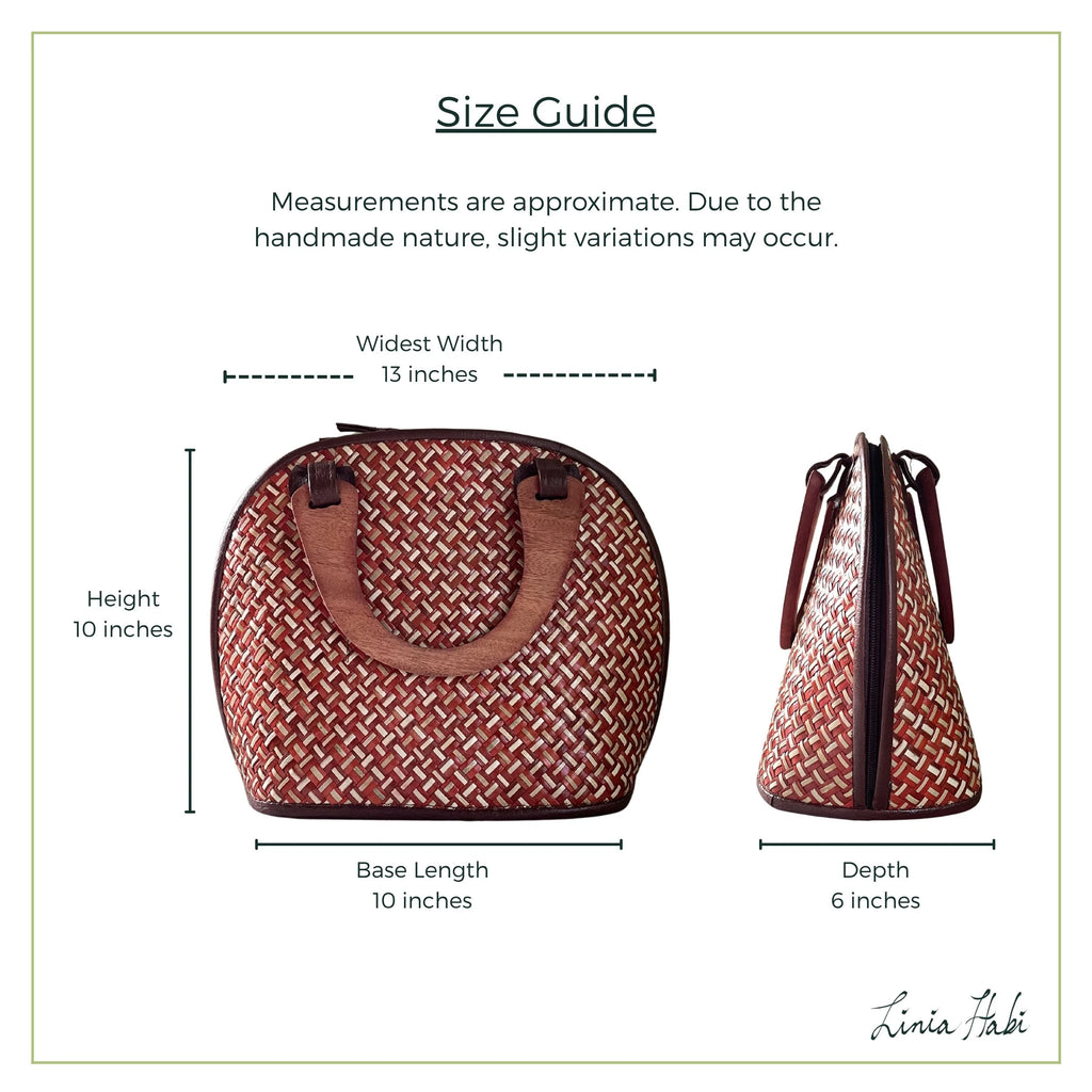 Eve Pandan Handbag - Red Orange