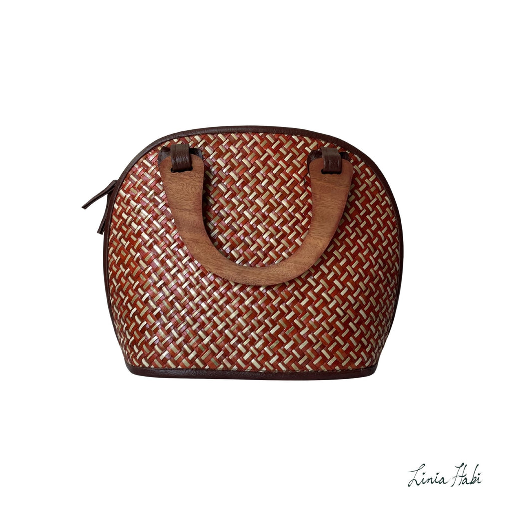 Eve Pandan Handbag - Red Orange