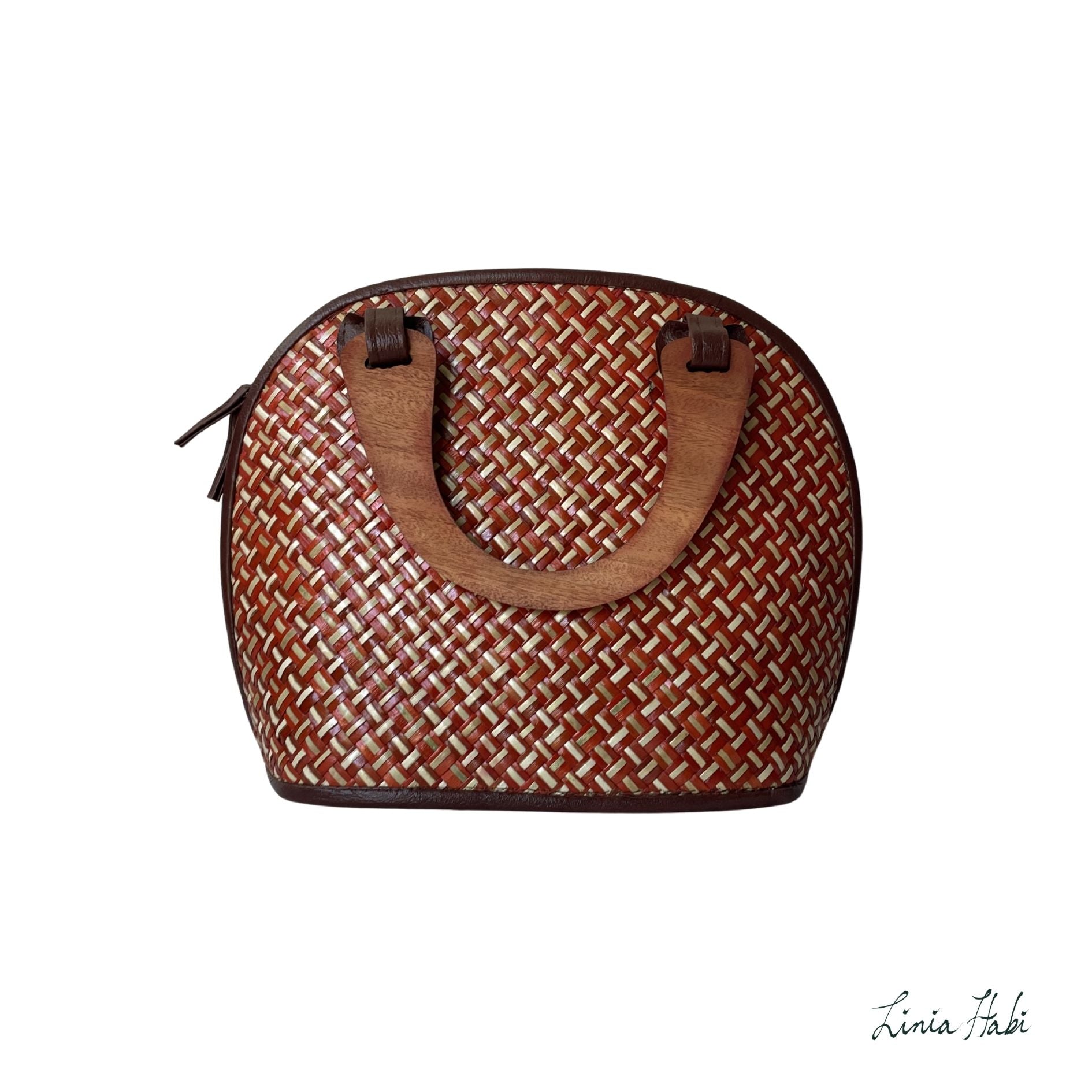 Eve Pandan Handbag - Red Orange
