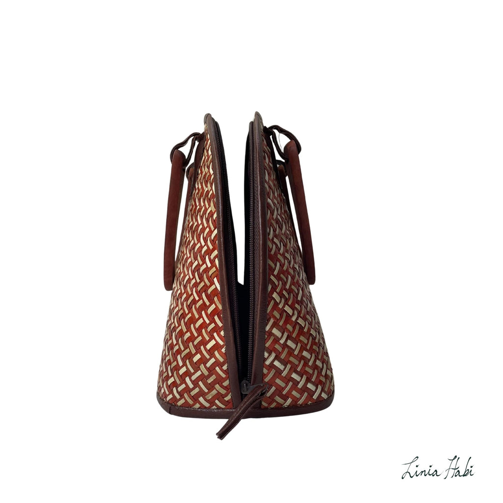 Eve Pandan Handbag - Red Orange