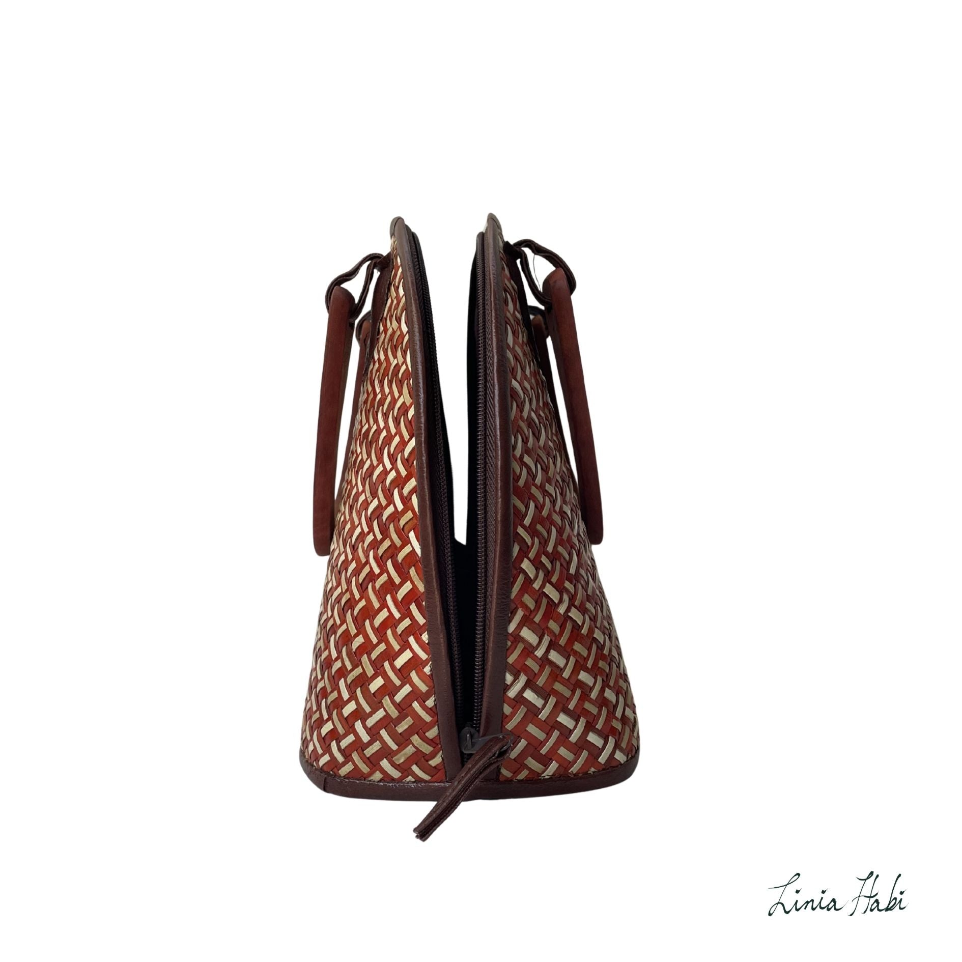 Eve Pandan Handbag - Red Orange