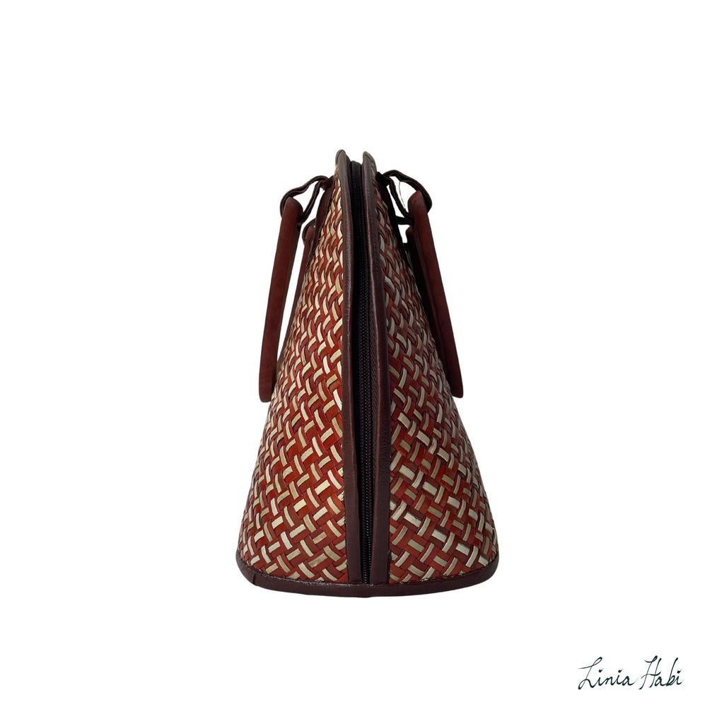 Eve Pandan Handbag - Red Orange
