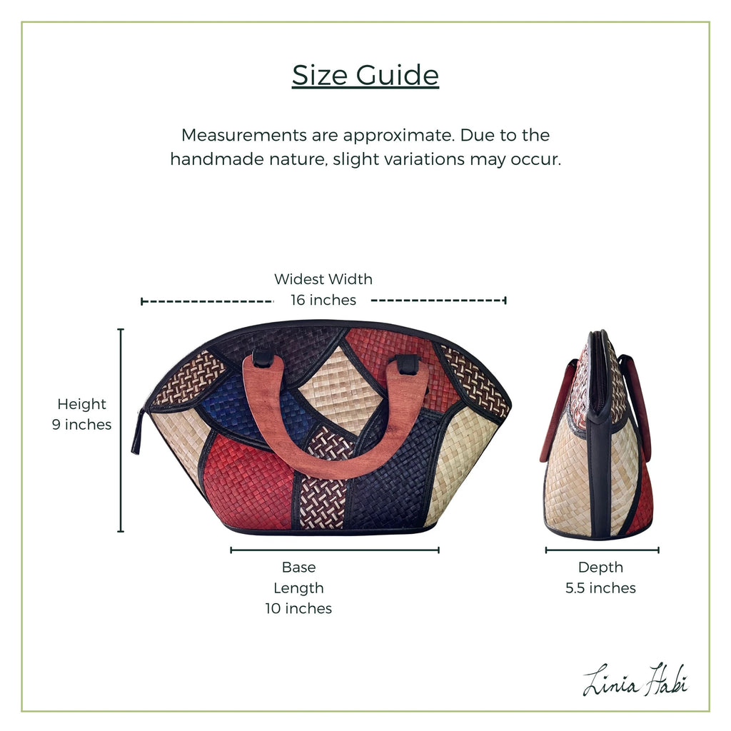 Rebekah Patchwork Pandan Handbag - Dos