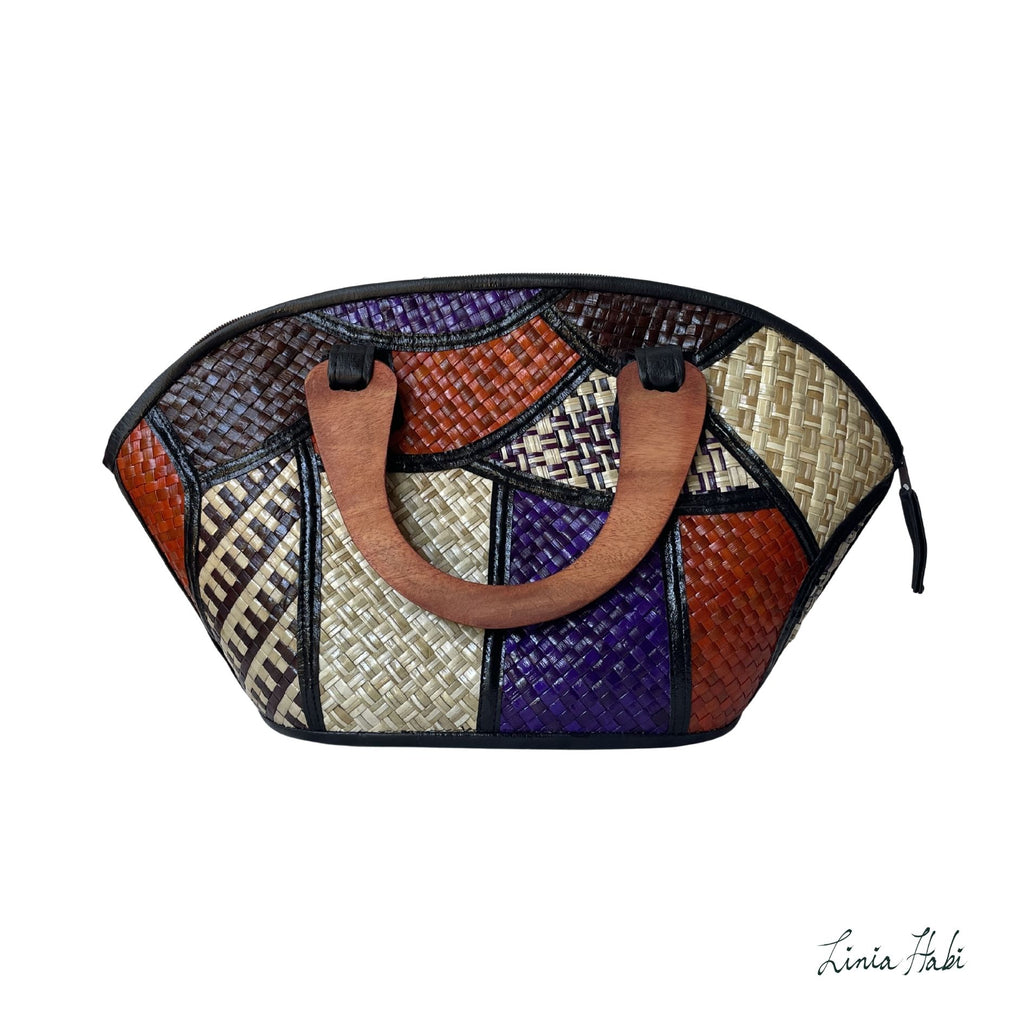 Rebekah Patchwork Pandan Handbag - Tres