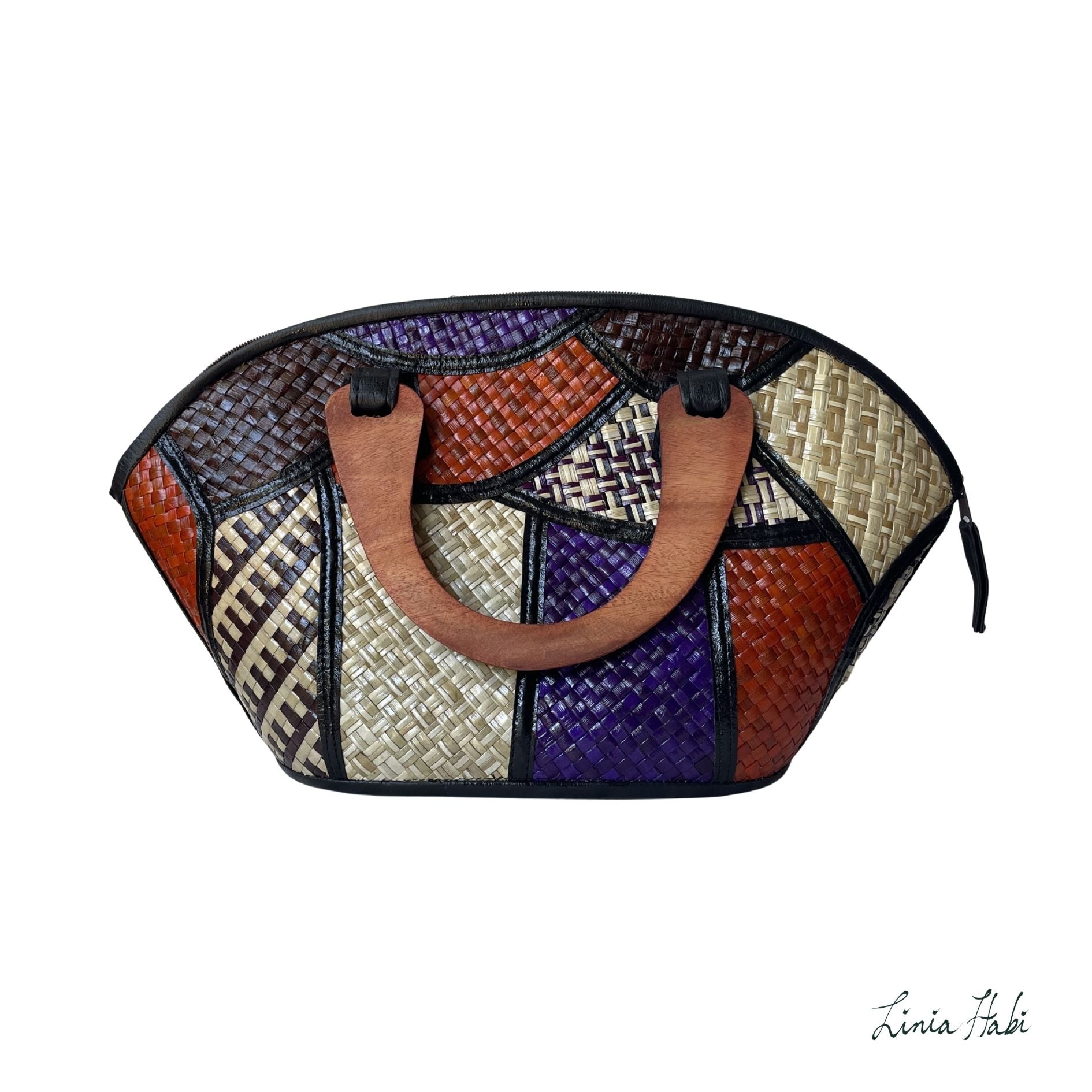 Rebekah Patchwork Pandan Handbag - Tres