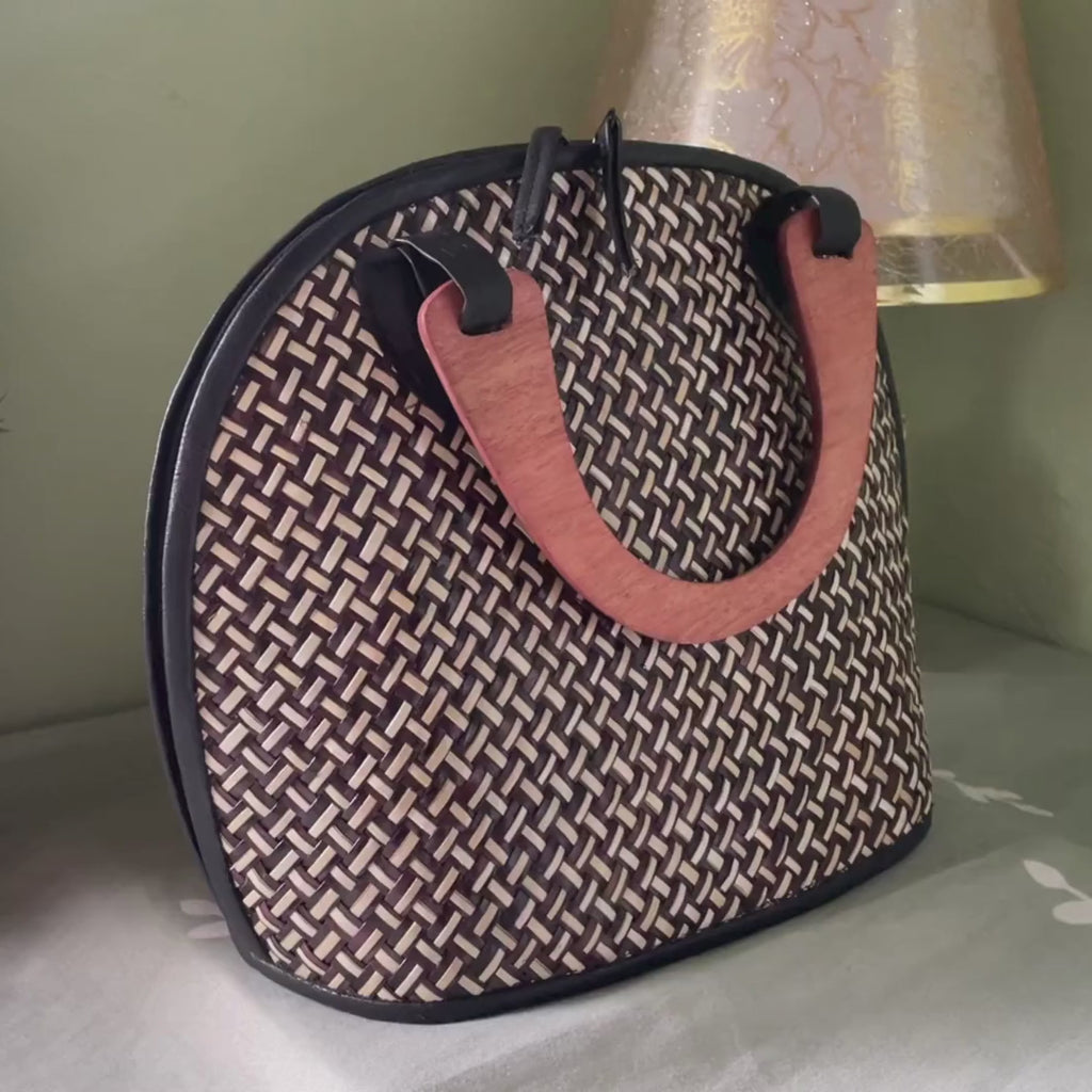 Eve Pandan Handbag - Black