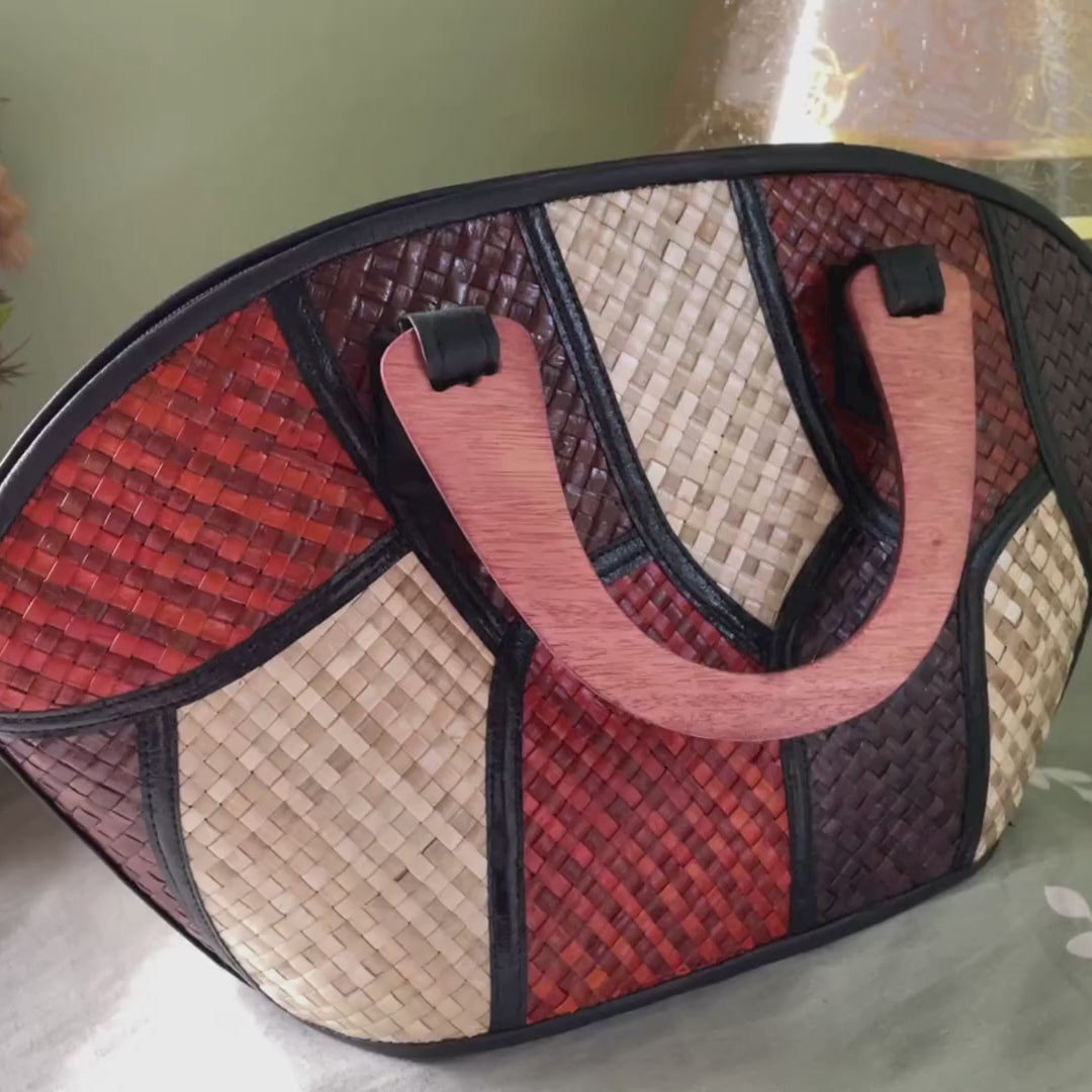 Rebekah Patchwork Pandan Handbag - Syete
