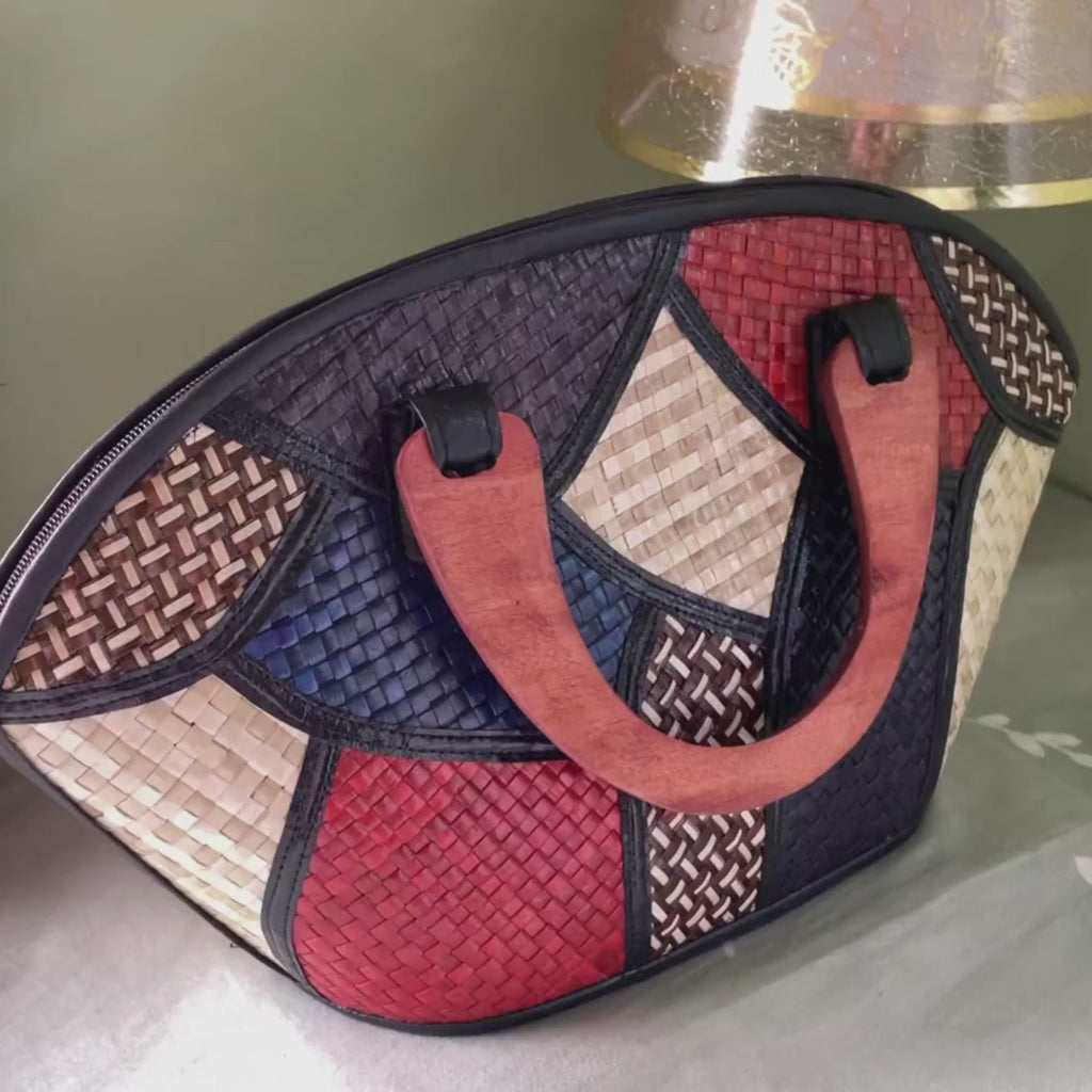 Rebekah Patchwork Pandan Handbag - Dos