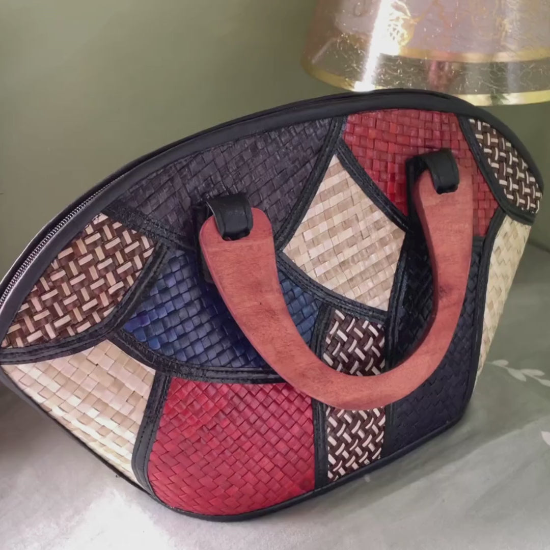 Rebekah Patchwork Pandan Handbag - Dos