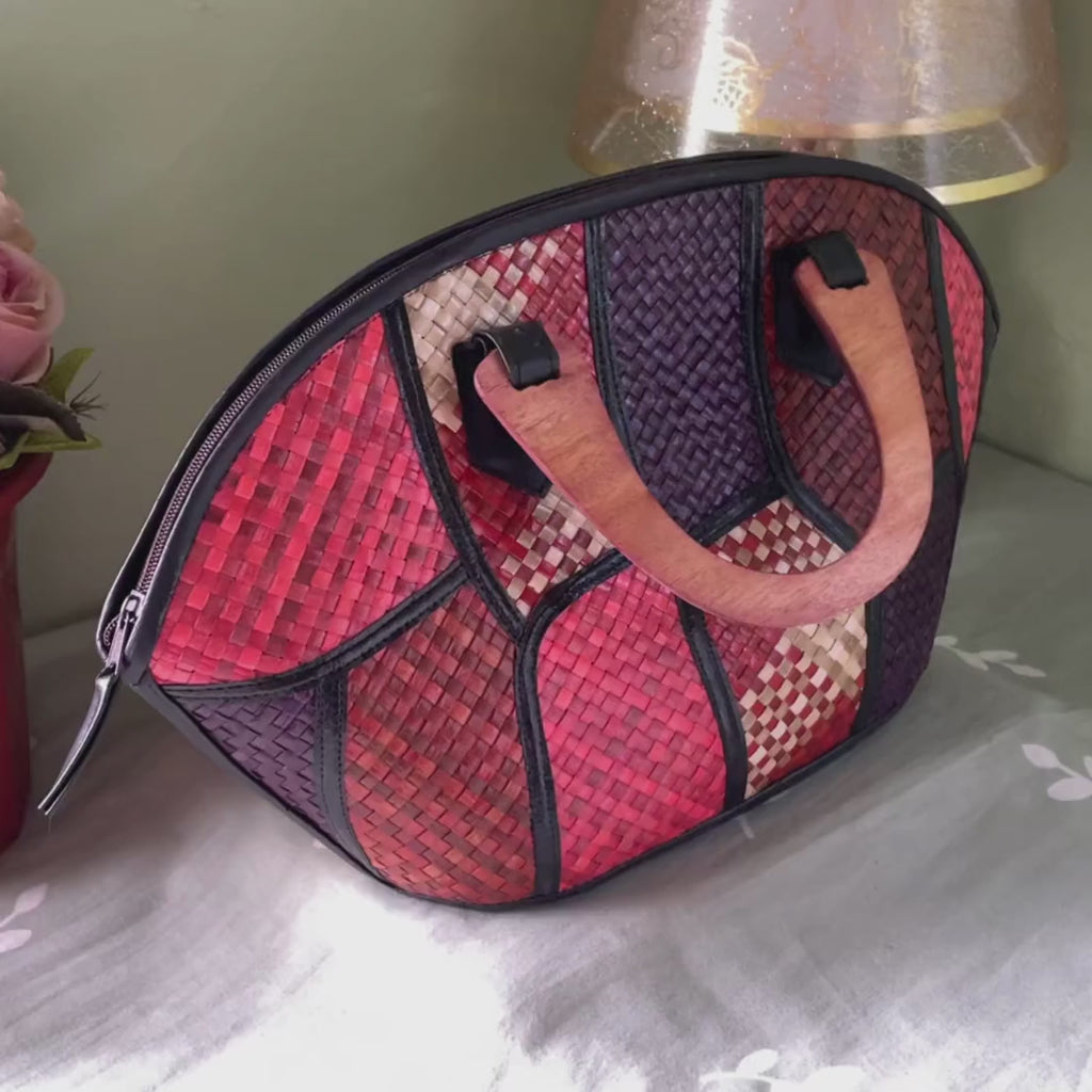 Rebekah Patchwork Pandan Handbag - Kwatro