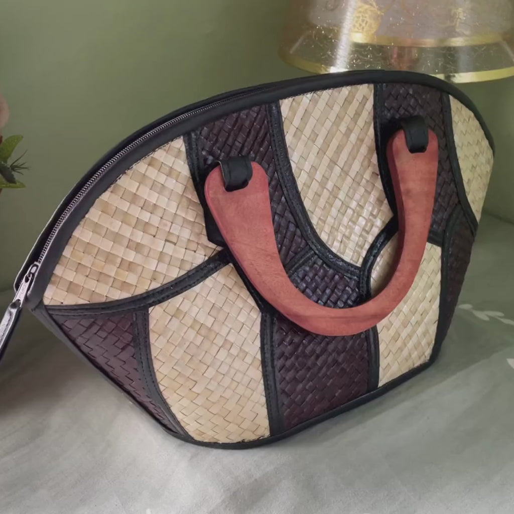 Rebekah Patchwork Pandan Handbag - Uno