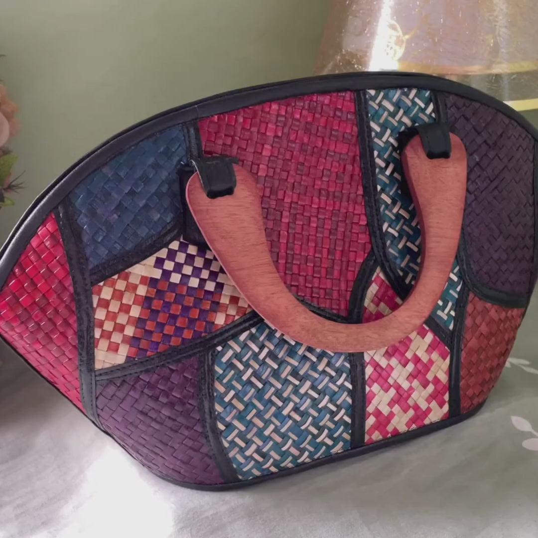 Rebekah Patchwork Pandan Handbag - Otso