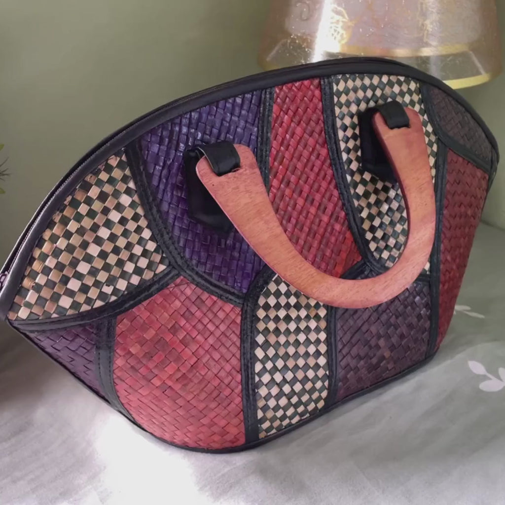 Rebekah Patchwork Pandan Handbag - Singko